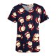 thumbnail image 4 of Fiudx Tops para Mujer Blusa de Manga Corta con Cuello En V para Mujer, Uniforme de Trabajo, Impresión de Bolsillo, 4 of 5