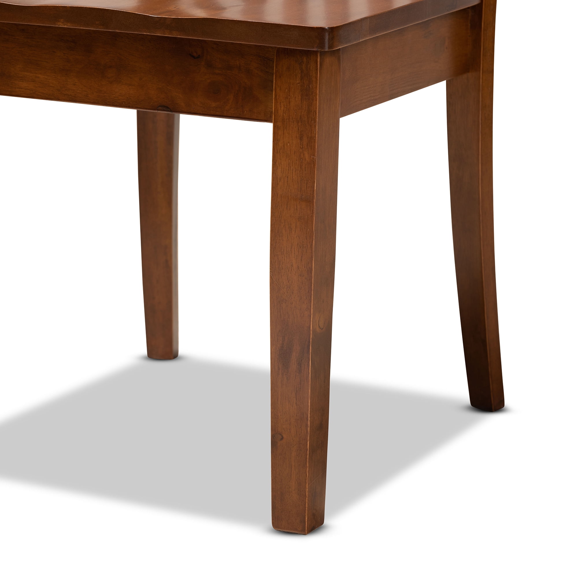 Baxton Studio Minette Dining Chair, Set of 2, Walnut Brown