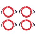 thumbnail image 1 of Cable de audio auxiliar para coche, 4 unidades, 3,5 mm, 1/8 de pulgada, macho a macho, 4 polos, para grabar auriculares, color rojo, 1 of 8