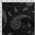 thumbnail image 3 of Soimoi Asian Paisley Printed, Poly Canvas Fabric, Decor Sewing Fabric by The Yard 56 Inch Wide,Decorative Fabric for Curtains Tote Bags, Black&White, 3 of 5