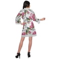 thumbnail image 4 of Moomaya Cotton Printed Robe For Women Kimono Getting Ready Bridesmaid Lace Robes, 4 of 6