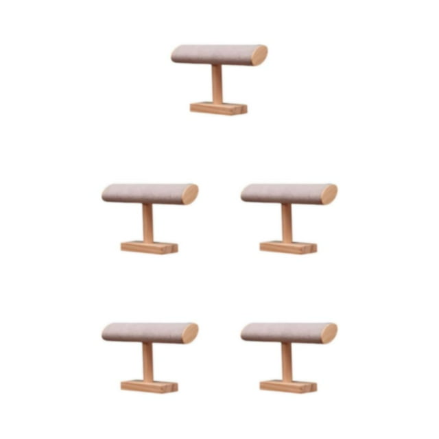 Baohd Jewelry Display Rack | Showcase Bracelet Collection Durable And Eco-friendly Wood Bracelet Display Display Stand Light Grey 5Set