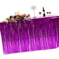 thumbnail image 4 of Falda de mesa de papel de aluminio con flecos metálicos, cortina de mesa de oropel para fiesta de Luau, cumpleaños, aniversario de verano, decoración de mesa navideña Speravity JJ15657-03, 4 of 4
