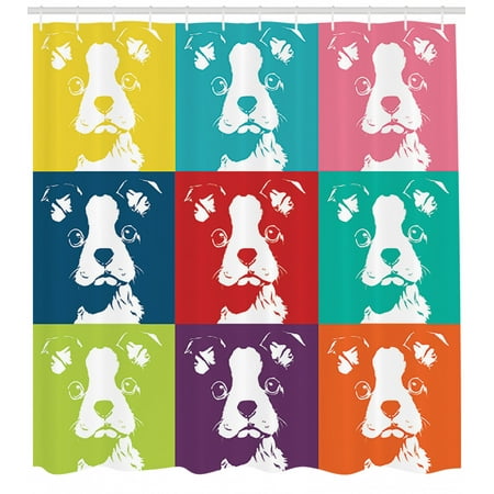 Boston Terrier Shower Curtain Colorful Pop Art Inspired