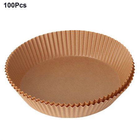 100Pcs Household Oil-proof Cups Disposable Barbecue Plate Parchment Paper Liner Paper Mold Air Fryer YELLOW