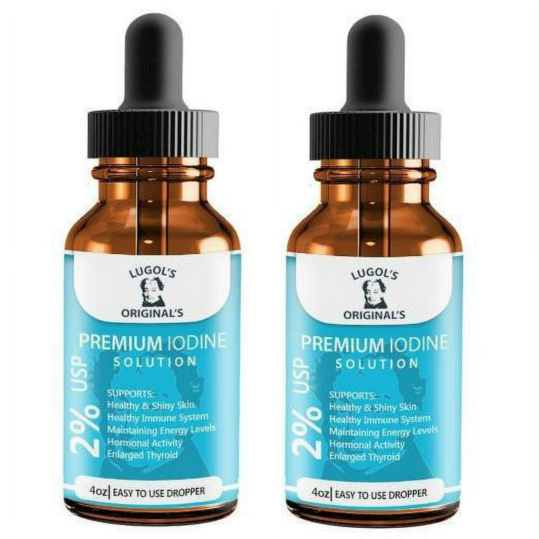 2 Lugols Iodine Solution Drops Thyroid Support Supplement 4 oz