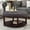 Dark Gray Round Ottoman, variant on ODUWA Coffee Table Ottoman with Storage Shelf, Tufted Upholstered Footrest Stool, Solid Wood Base Accent Table for Living Room