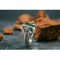 thumbnail image 4 of Roarsilver Ring Of Barahir-Mens Sterling Silver Emerald Ring-King Elessar Ring-Silver Green Emerald Stone Ring | 7.5, 4 of 5