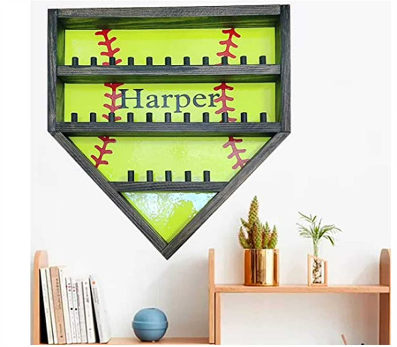Personalized Wooden Baseball Championship Ring Display Holder