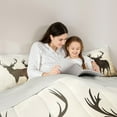 thumbnail image 4 of Manfei Cute Deer Bedding Comforter Set 7-Piece,Wild Animal King Bedding Sets,Moose Silhouette Bed Sheets For Child,Breathable Home Decor,Reversible, 4 of 8