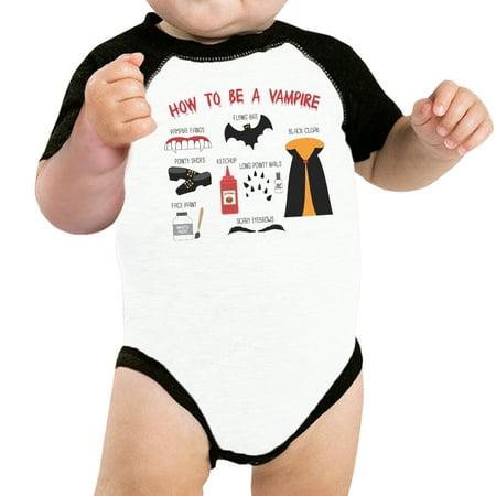 How To Be Vampire Halloween Tshirt For Baby Graphic Raglan Bodysuit
