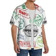 thumbnail image 4 of Gaeub Stamp Set Collection Men's Lapel Short Sleeve Shirt, Relaxed Fit Shirt, Soft and Breathable for Outdoors Party Travel - 4X-Large, 4 of 7