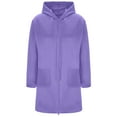thumbnail image 4 of UngA Long Hoodies for Women Fashion Sweatshirts Comfortable Long Fleece Sweatshirt with Pockets Womens Zip Up Hoodies (Purple,XL), 4 of 6