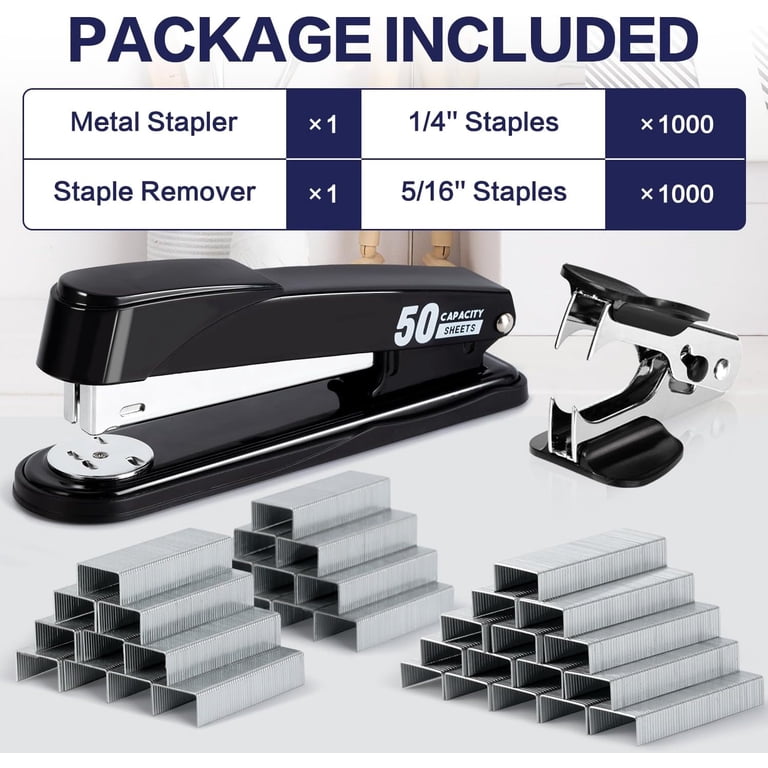 Deli Heavy Duty 50-Sheet Stapler, Black photo 5