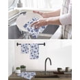 thumbnail image 5 of Navy Blue Coastal Kitchen Dish Towels for Drying Dishes Set of 3, Coral Starfish Seaside Summer Beach Waffle Weave Microfiber Hand Tea Bathroom Towels Quick Dry & Absorbent Towel 15.7x23.6, 5 of 7