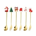 thumbnail image 2 of TIMIFIS Forks Christmas Spoon Christmas Dessert Spoon Fork Stainless Steel Tableware Set Cute Doll with Hand Gift Flatware, 2 of 6