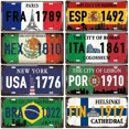 thumbnail image 2 of Placa vintage de matrícula de Francia, España, Rusia, Países Bajos, letrero de hojalata, garaje, bar, pub, cueva de hombre, club, decoración de pared del hogar, 2 of 5