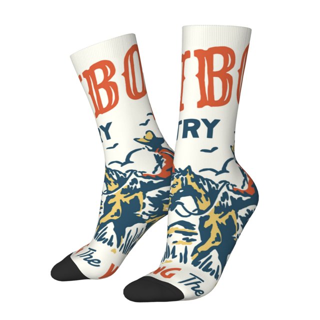Balery Cowboy Rising Horse Calcetas Largas con Estampado para Hombre y Mujer – Suaves y Transpirables, Talla Única (US 5-11)