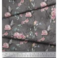 thumbnail image 2 of Soimoi Gray Cotton Poplin Fabric Blossom & Peony Floral Print Fabric by Yard 58 Inch Wide, 2 of 3