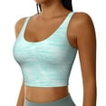 thumbnail image 2 of Rateoe Blue Bright Print Womens' Sports Bras Scoop Neck Sports Vest- Padded U Back Seamless High Impact Support, 2 of 7