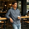 thumbnail image 5 of Mfakffe Mens Dress Shirts Long Sleeve Button Down Plaid Shirts Business Casual Tops with Pocket, 5 of 5