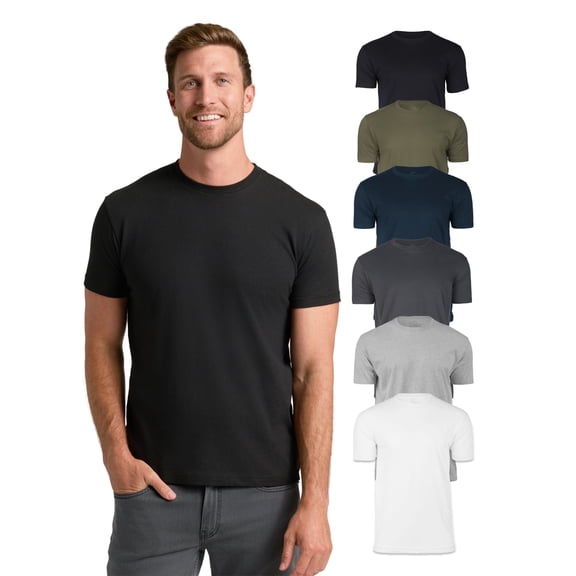 True Classic Mens T-Shirts – Short Sleeve Crew Neck T Shirts for Man, Cotton Blend Plain Novelty Men's T-Shirts, Pack of 6, Variety, XL