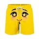 thumbnail image 3 of Ceisia Men's Bright Yellow Starry-Eyed Crush Emoji Print Beach Shorts 4-Way Stretch Drawstring Swim Trunks Gifts, 3 of 5