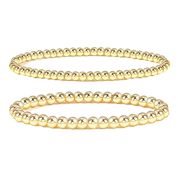 Pulseras plateadas para mujer pulsera elástica elástica de moda