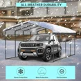 thumbnail image 2 of 20x20FT Heavy Duty Metal Carport Rust Resistant Wind Resistant Corrosion Resistant UV Protected Portable Shelter for Cars SUVs Trucks RVs Boats All Weather Protection and Sunshade, 2 of 6