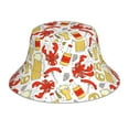 thumbnail image 1 of Fotbe Crabs And Beer Sombrero Tipo Pescador con Estampado – Sombrero de Sol de Algodón de Moda para Playa, Golf, Pesca, 1 of 6