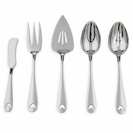 - disney parks mickey silhoutte 5 pcs flatware serving set new with box