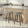 thumbnail image 4 of Home Square 2-Piece 30.13" Polyester Swivel Bar Stool Set in Silver Gray/Brown, 4 of 4