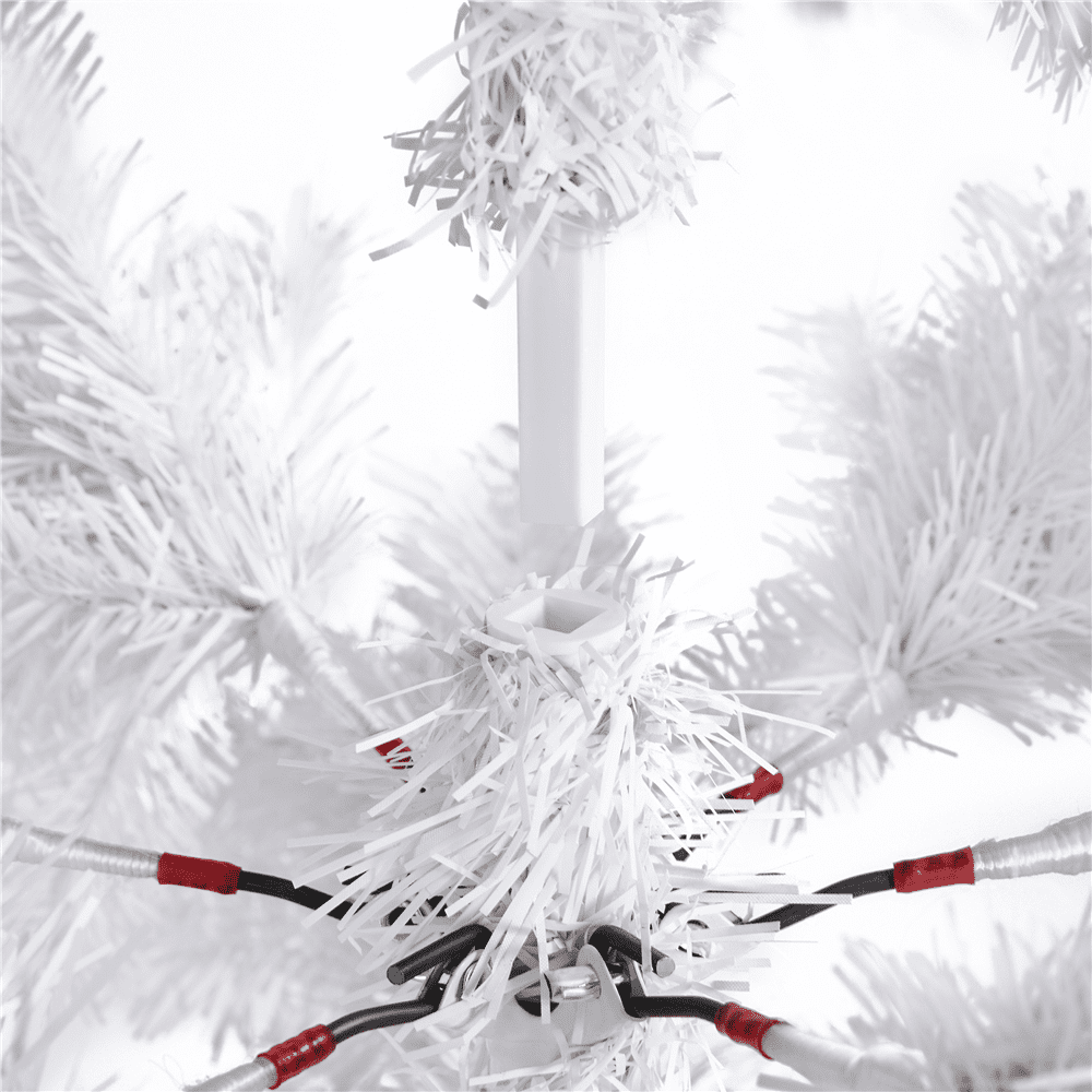Renwick 6ft Hinged Spruce Artificial Christmas Tree with Foldable Stand, White