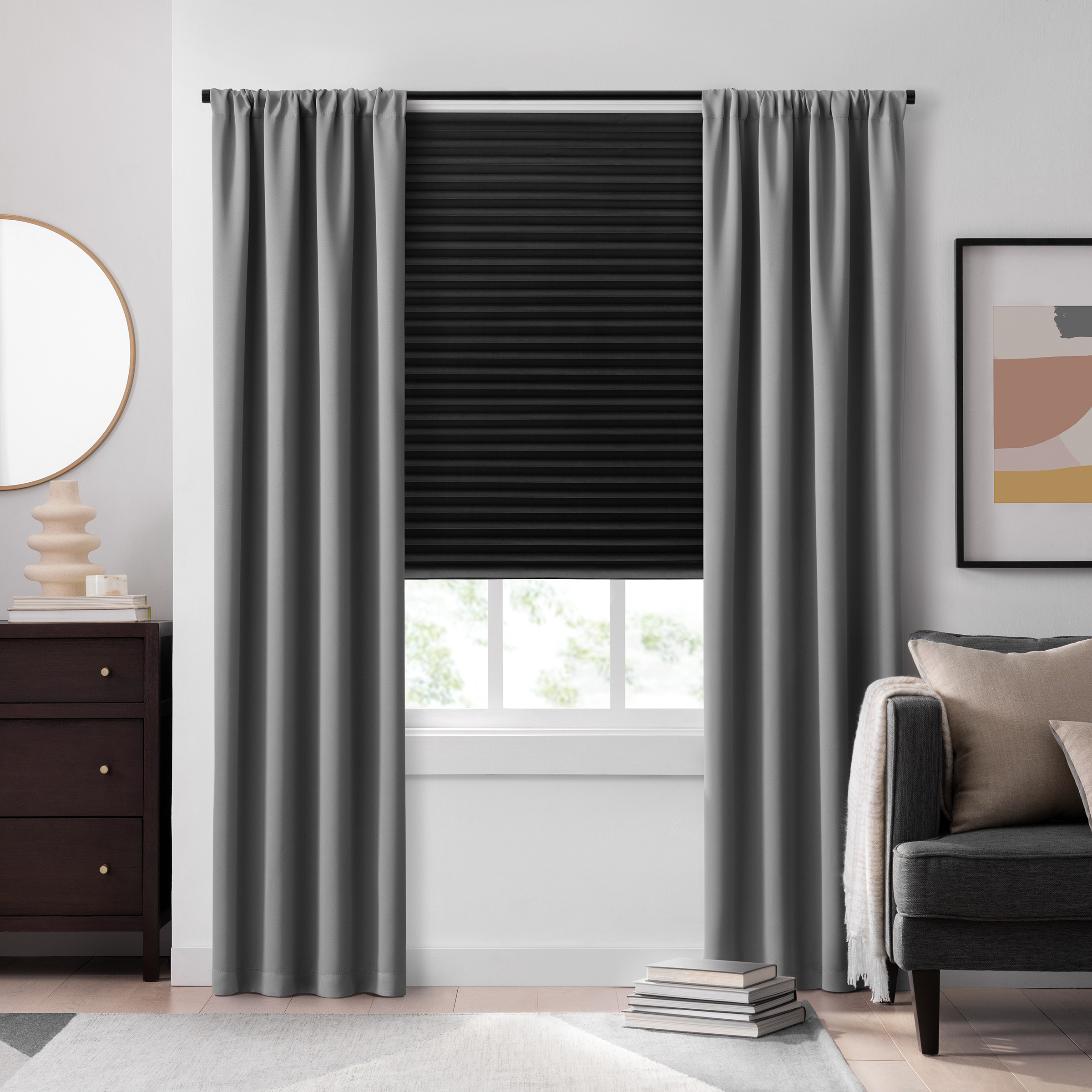 Paper Window Blinds – Black Out Pleated 36x72 Inch, Sun Shade Pull Down, 6-Pack, White Opaque