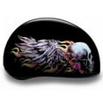 thumbnail image 3 of Daytona Helmets D6-SKW ‘Skull Cap’ with Skull Wings Half Face Helmet Black, 3 of 8