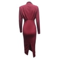 thumbnail image 5 of HAPIMO Women's Bodycon Maxi Evening Dress Solid Color Elegant Casual High Waist Long Sleeve Spring High Neck Trendy Wine XL, 5 of 6