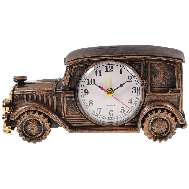 Reloj despertador con escultura de coche Reloj despertador retro de lujo Reloj de mesa de novedad