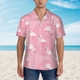 thumbnail image 6 of Picia Pink Flamingos and Flowers Gentle Cotton Regular Fit Short Sleeve Casual Hawaiian Shirt for Men-Large, 6 of 9