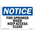 thumbnail image 1 of SignMission OS-NS-D-35-L-12681-10PK OSHA Notice Sign - Fire Sprinkler Riser Keep Access Clear, 1 of 1