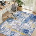 thumbnail image 2 of KoshiMe Area Rug 5'x7', Washable Non-Slip Modern Neutral Abstract Rugs for Living Room, Soft Stain Resistant Low Pile Carpet for Dining Room Office, Blue Gold, 2 of 9