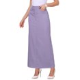 thumbnail image 4 of INSPIRE CHIC Work Pencil Skirt for Women's High Waist Pockets Slip Back Office Midi Bodycon Skirts L Purple, 4 of 6