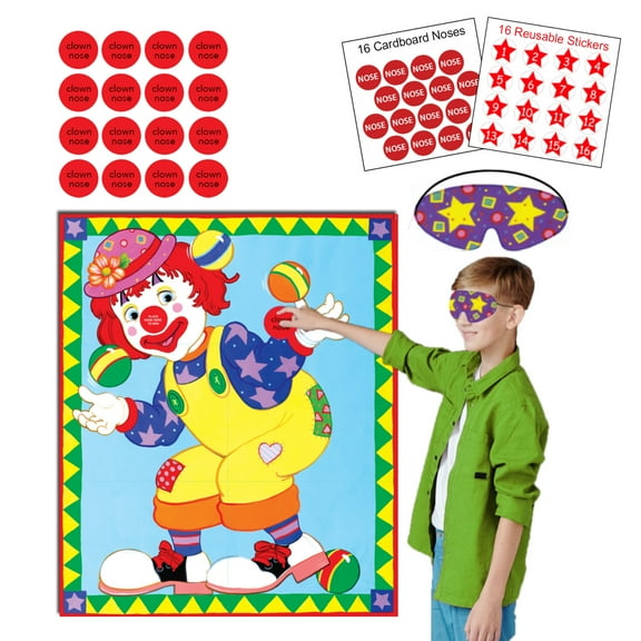 Carnival Circus Theme Party Games Pin The Nose On The Clown Game Birthday Party Game Circus Pin Game and Activities for Boys Girls Circus Theme Party Supplies Decorations Indoor Outdoor