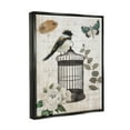 thumbnail image 3 of Stupell Industries Vintage Bird Cage Butterfly Floral Script Words Graphic Art Jet Black Floating Framed Canvas Print Wall Art, Design by Nan, 3 of 6