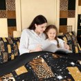 thumbnail image 5 of Manfei Minimalist Cheetah Print King Bedding, Glitter Stars Print King Bed in a Bag, Black Brown, Black Reversible, 7 Pieces, 5 of 6