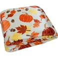 thumbnail image 5 of Serafina Home Harvest Fall Throw Blanket: Colorful Orange and Red Pumpkins on Autumn Taupe Gray Background, 5 of 8
