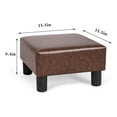 thumbnail image 3 of Drevy Footrest Stool Small Modern Square Footstools Faux Leather Ottoman for Living Room Bedroom (Dark Brown), 3 of 7
