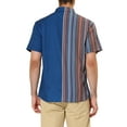 thumbnail image 3 of INSPIRE CHIC Men's Shirts Short Sleeve Summer Cotton Patchwork Button Down Shirts S Navy Brown, 3 of 6