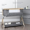 thumbnail image 2 of Baby Bassinet, Bedside Sleeper for Baby, Easy Folding Portable Crib with Storage Basket for Newborn, Bedside Bassinet, Comfy Mattress/Travel Bag Included, 2 of 5