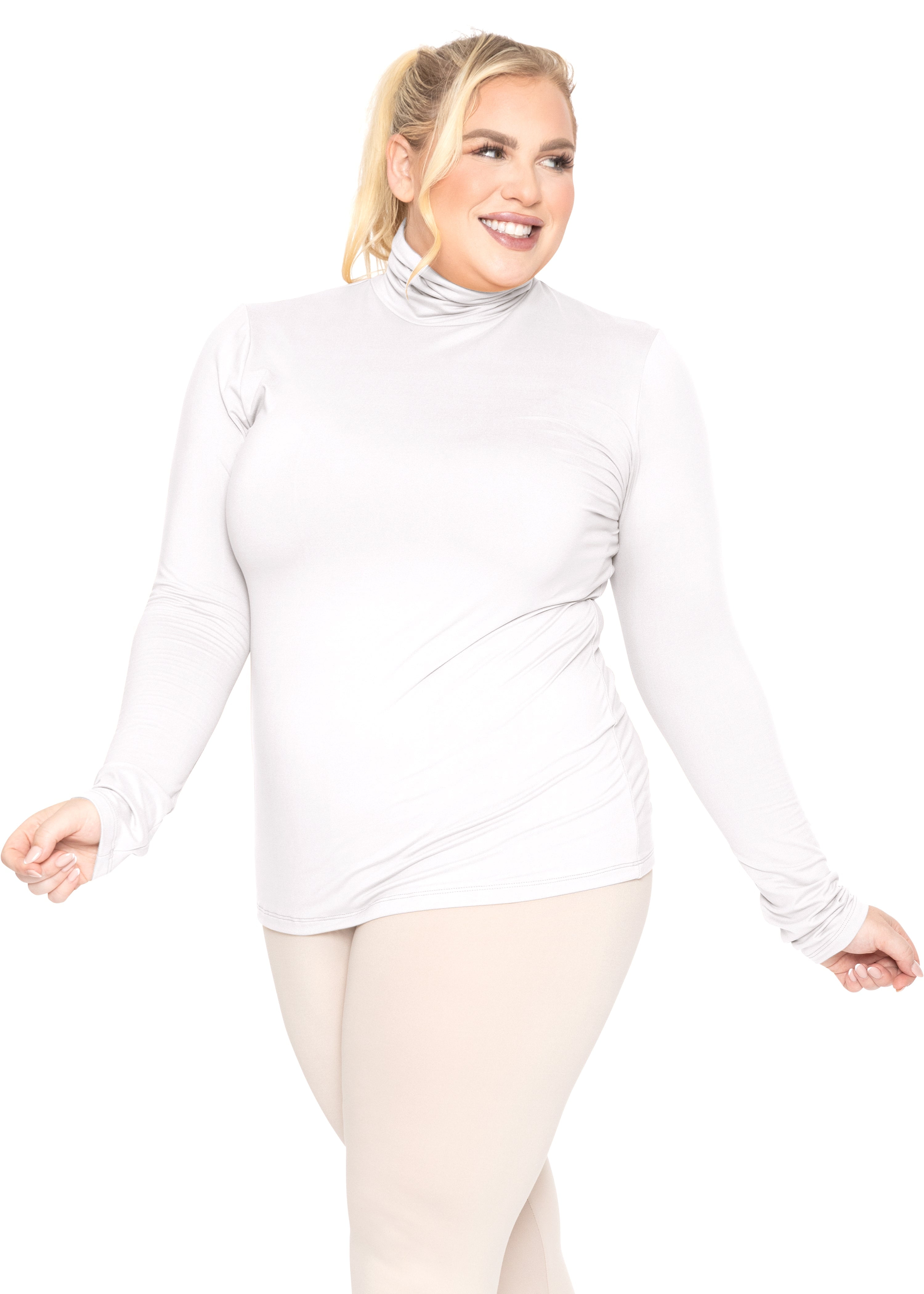 Women's Plus Size Warm Long Sleeve Turtleneck Top Adult XL to 5X Ultra Soft 