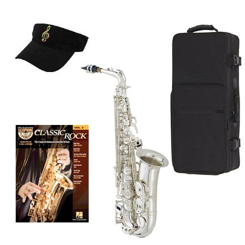 Classic Rock Silver Alto Saxophone Pack Alto Sax w/Case, Accessories